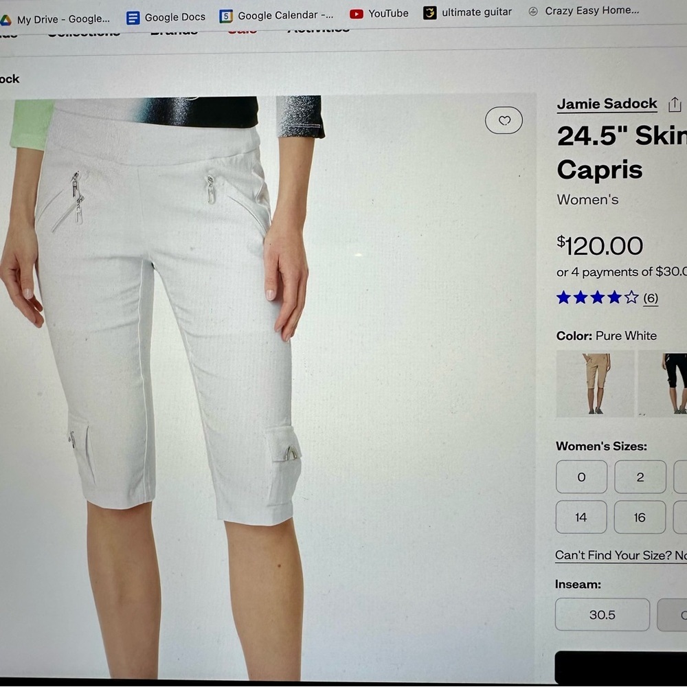 Jamie Sadock golf capris
